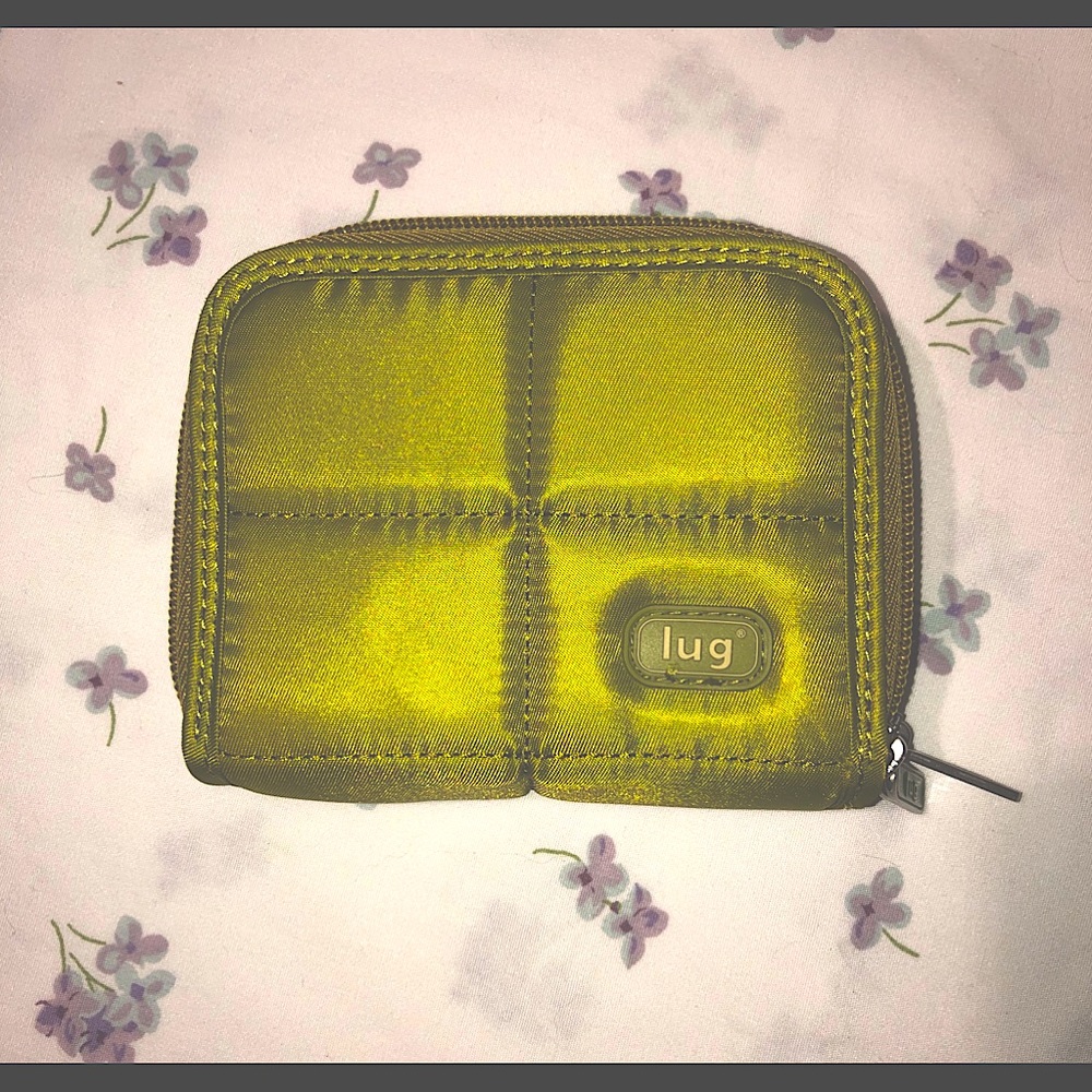 lug Splits Compact Wallet in Bright Green.